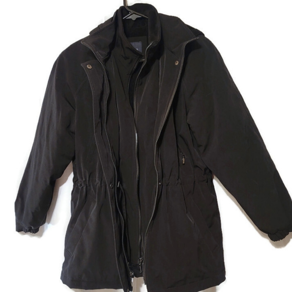 Nautica Womens Size Small Black Full Zip Hooded Warm Winter Coat - Picture 2 of 6